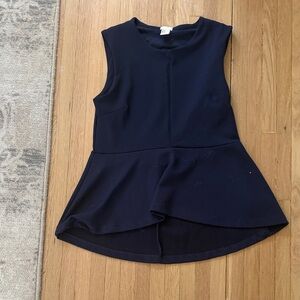 H&M Navy Peplum Sleeveless Tank Top